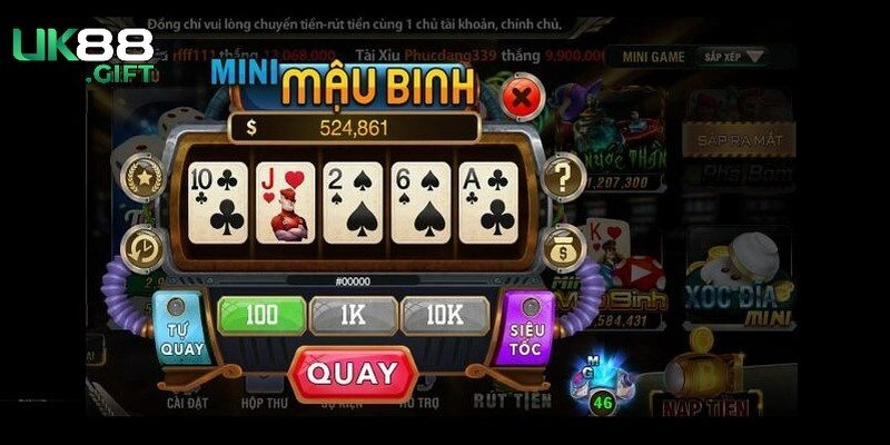 Nhiều tiện ích trên bàn cược Mậu Binh mini