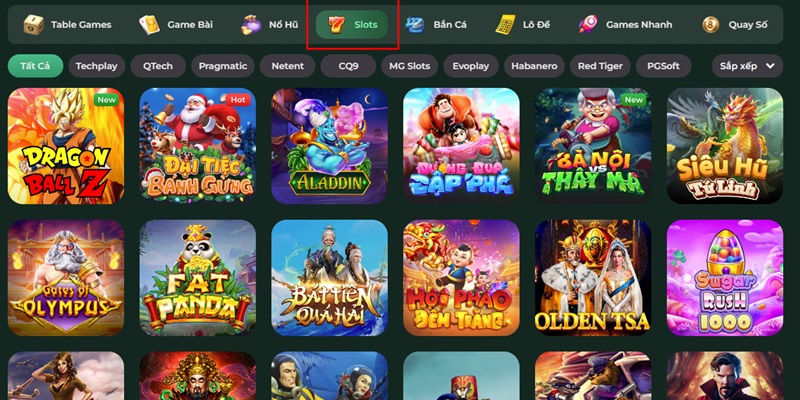 Sảnh Slot game tại UK88