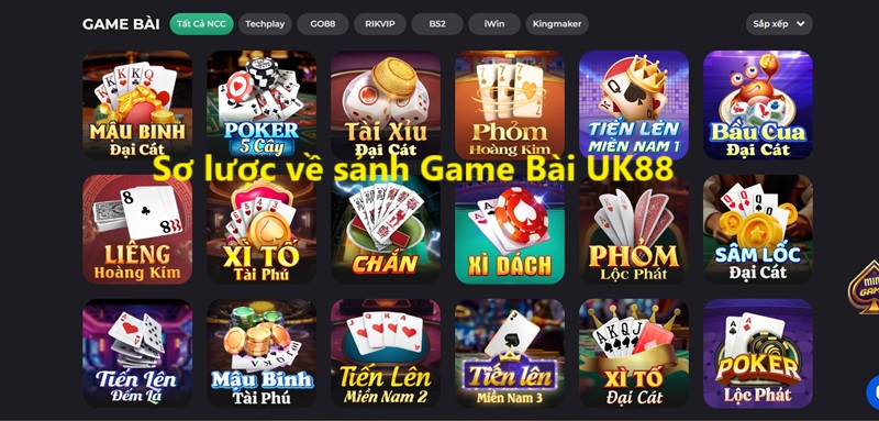 Sơ lược về sảnh Game Bài UK88